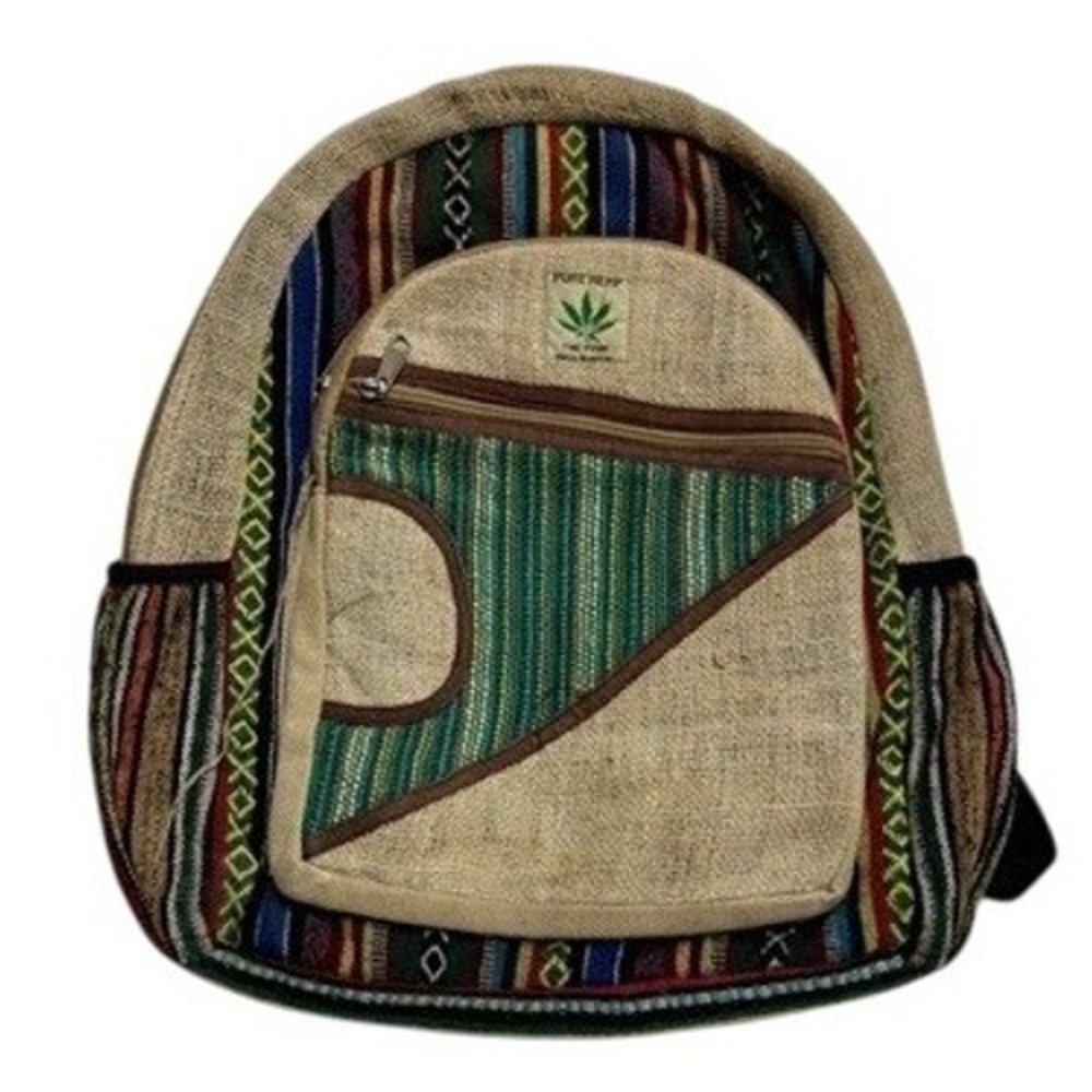 Bohemian Hemp Backpack Women‎ Tribal Striped Casual Travel Bag